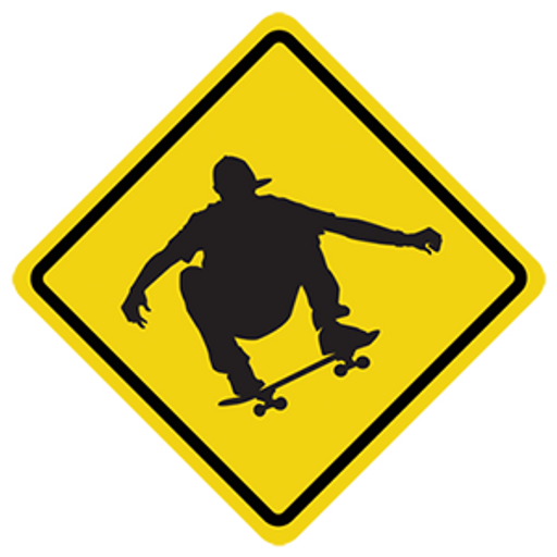 here is a Skateboarding Road Sign Sticker from the Hilarious Road Signs collection for sticker mania