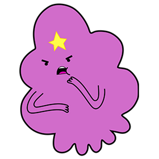 here is a Adventure Time Lumpy Space Princess smoking sticker from the Adventure Time collection for sticker mania