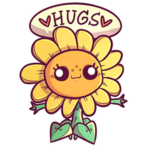here is a Plants vs. Zombies Sunflower Hugs Sticker from the Games collection for sticker mania