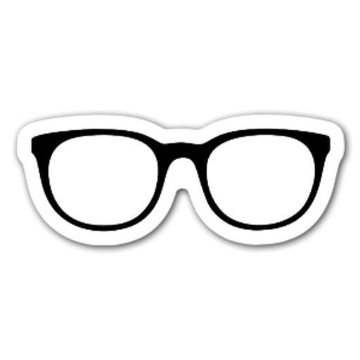 here is a Black Glasses Sticker from the Face Decorations collection for sticker mania