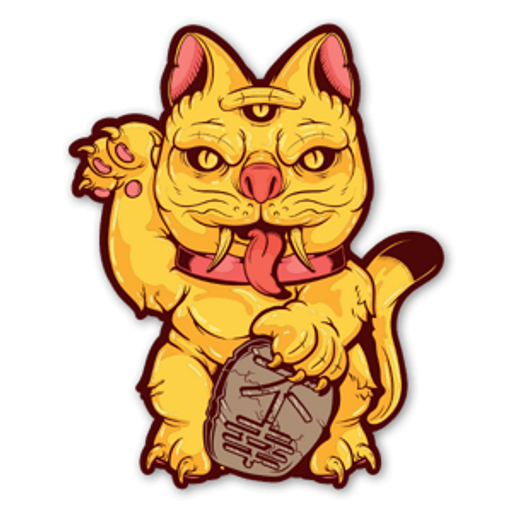 here is a Japanese Maneki-Neko Cat Demon Santa Cruz Sticker from the Skateboard collection for sticker mania