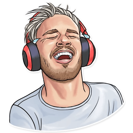 here is a PewDiePie Tears of Joy Sticker from the Brofist PewDiePie collection for sticker mania