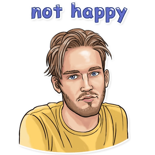 here is a PewDiePie Not Happy Sticker from the Brofist PewDiePie collection for sticker mania