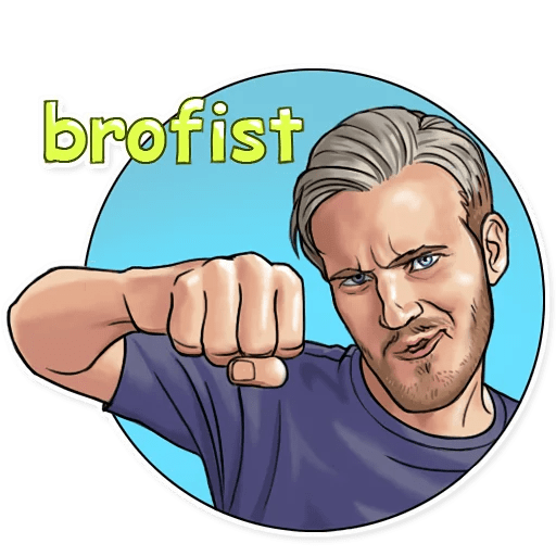 here is a PewDiePie Brofist Sticker from the Brofist PewDiePie collection for sticker mania