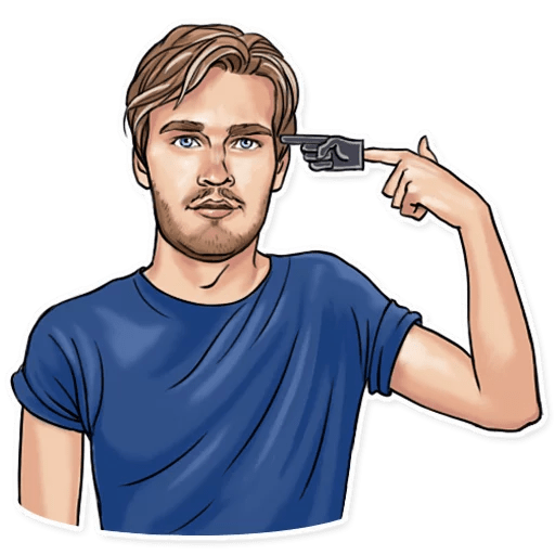 here is a PewDiePie Foam Finger Shoot Sticker from the Brofist PewDiePie collection for sticker mania