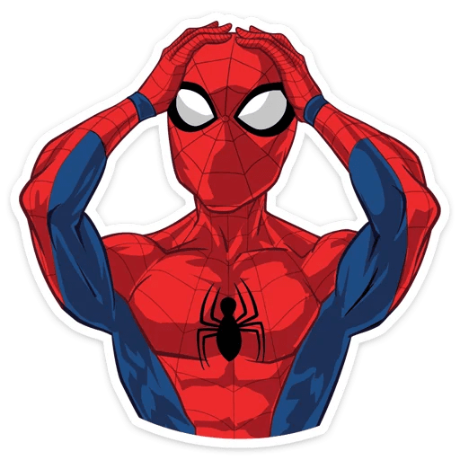 here is a Spider-Man Smacks Head Sticker from the Spider-Man collection for sticker mania