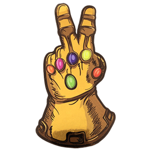 here is a The Infinity Gauntlet Peace Sticker from the Marvel collection for sticker mania