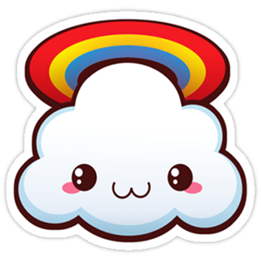 here is a Kawaii Cloud with Rainbow Sticker from the Cute collection for sticker mania