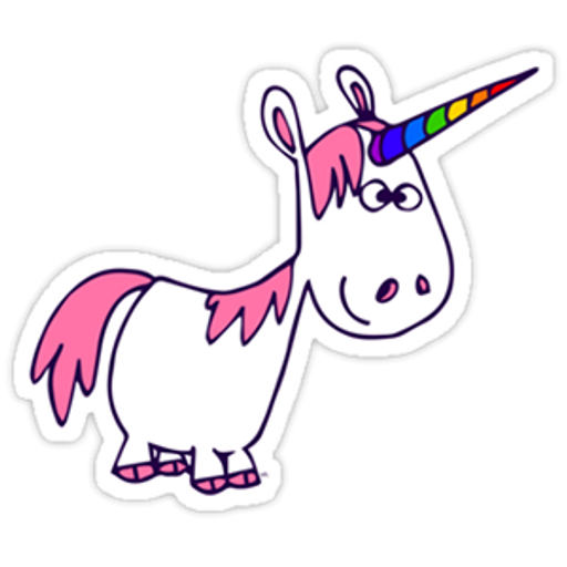 here is a Cartoon Unicorn Sticker from the Cute collection for sticker mania