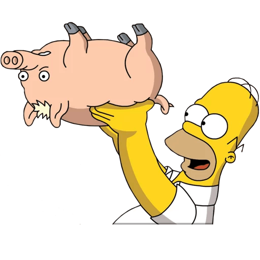 here is a Homer with Plopper the Pig "Spider-Pig" Sticker from the The Simpsons collection for sticker mania