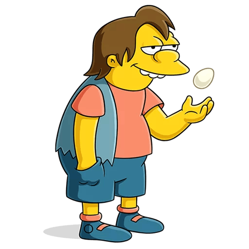 here is a The Simpsons Nelson Muntz with an Egg from the The Simpsons collection for sticker mania