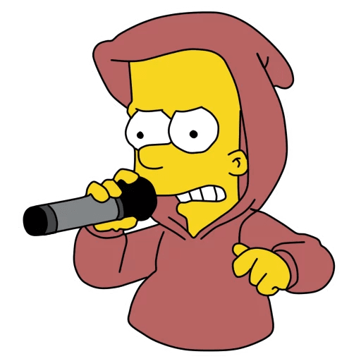 here is a Bart Simpson Rap Battle Sticker from the Bart Simpson collection for sticker mania