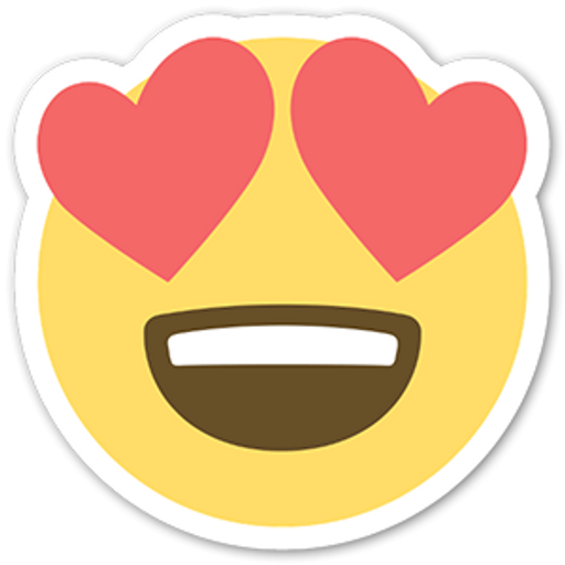 here is a Emoji Heart Eyes Face Sticker from the Noob Pack collection for sticker mania
