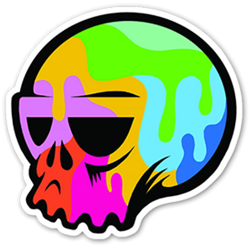 here is a Colorful Skull Sticker from the Noob Pack collection for sticker mania