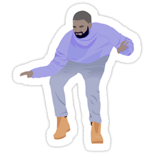 here is a Dancing Drake Hotline Bling Sticker from the Rappers collection for sticker mania