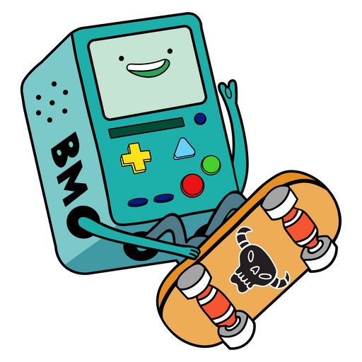 here is a Adventure Time BMO Skating Sticker from the Adventure Time collection for sticker mania