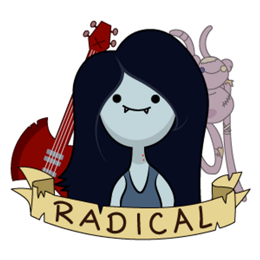 here is a Adventure Time Marceline Radical Sticker from the Adventure Time collection for sticker mania