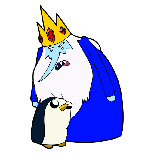 here is a Adventure Time Angry Ice King with Penguin Sticker from the Adventure Time collection for sticker mania