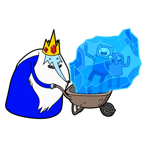 here is a Adventure Time Ice King with Frozen Jake and Finn Sticker from the Adventure Time collection for sticker mania