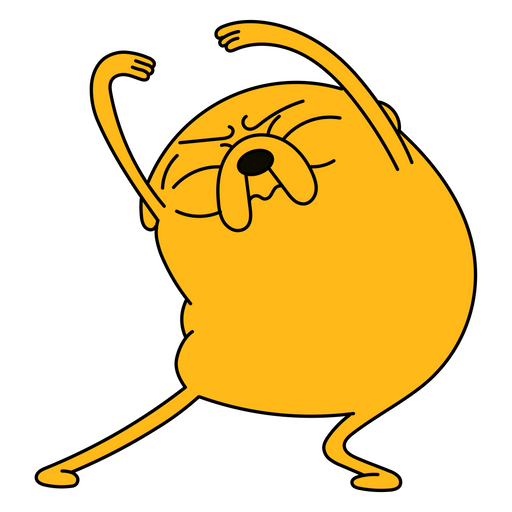 here is a Adventure Time Stretching Jake Sticker from the Adventure Time collection for sticker mania