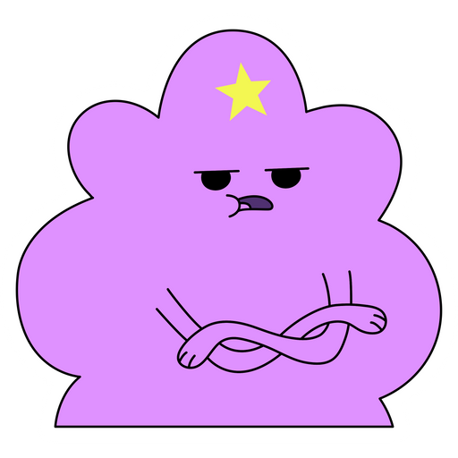 here is a Adventure Time Unhappy Lumpy Space Princess Sticker from the Adventure Time collection for sticker mania