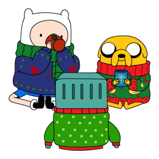here is a Christmas Adventure Time Sticker from the Adventure Time collection for sticker mania