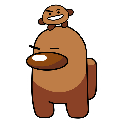 here is a Among Us BTS BT21 Shooky Character Sticker from the Among Us collection for sticker mania