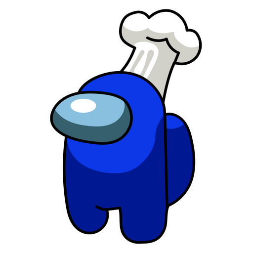 here is a Among Us Blue Cook Character from the Among Us collection for sticker mania