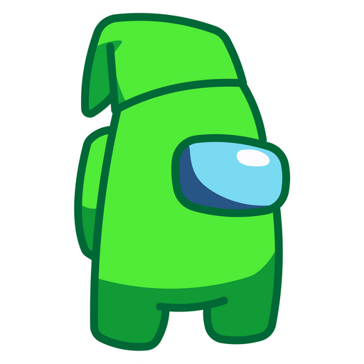 here is a Among Us Green Character in a Hat Sticker from the Among Us collection for sticker mania