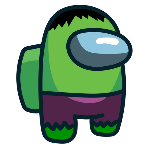 here is a Among Us Green Character Hulk from the Among Us collection for sticker mania