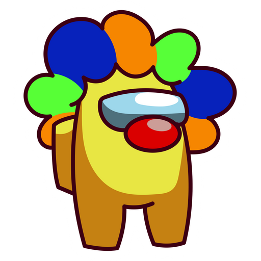here is a Among Us Yellow Clown Character Sticker from the Among Us collection for sticker mania