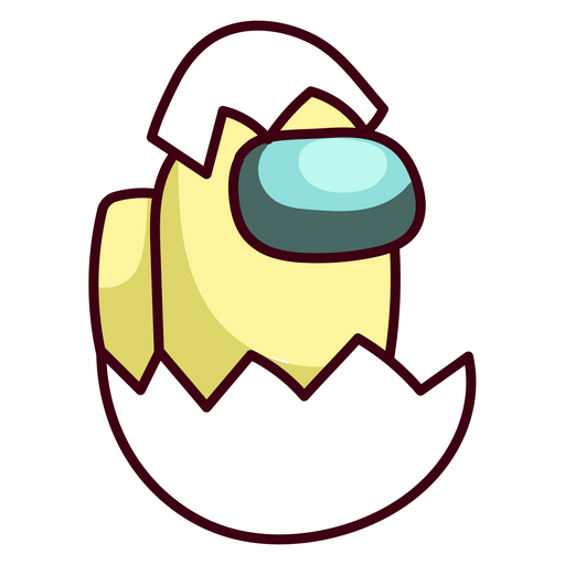 here is a Among Us Yellow Character Egg Sticker from the Among Us collection for sticker mania