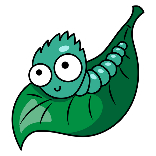 here is a Caterpillar on Leaf Sticker from the Animals collection for sticker mania