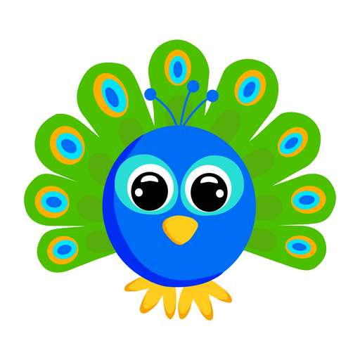 here is a Little Blue Peacock Sticker from the Animals collection for sticker mania
