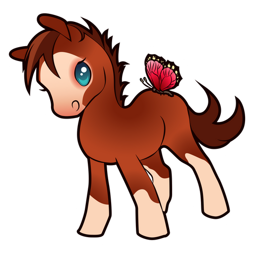 here is a Pony with Butterfly Sticker from the Animals collection for sticker mania