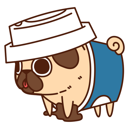 here is a Puglie Pug Coffee Sticker from the Animals collection for sticker mania