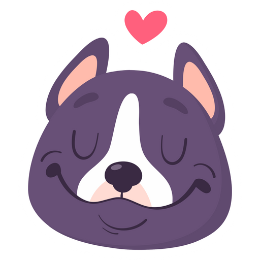 here is a Purple Dog In Love Sticker from the Animals collection for sticker mania