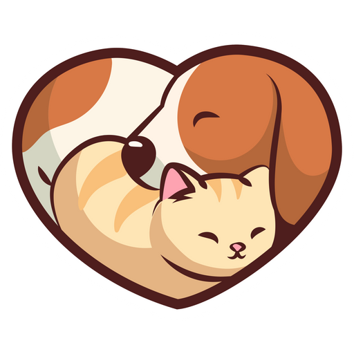 here is a Dog and Cat Heart Sticker from the Animals collection for sticker mania
