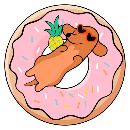 here is a Dachshund Dog Chill on Swimming Ring Sticker from the Animals collection for sticker mania