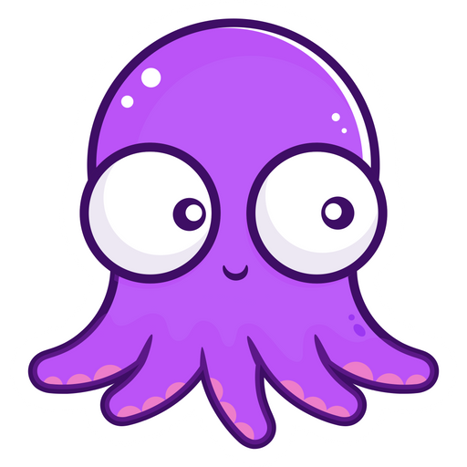 here is a Сute Purple Octopus Sticker from the Cute collection for sticker mania
