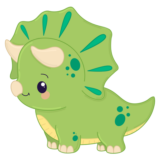 here is a Cute Green Triceratops Dinosaur Sticker from the Cute collection for sticker mania