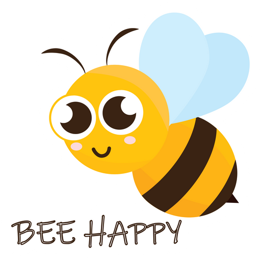 here is a Cute Bee Happy Bee Sticker from the Cute collection for sticker mania
