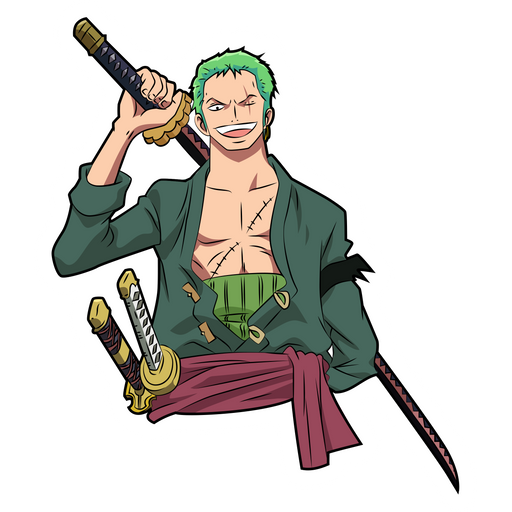here is a One Piece Roronoa Zoro Sticker from the One Piece collection for sticker mania