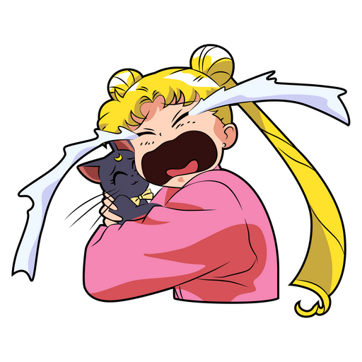 here is a Sailor Moon Hugs Luna Cat Sticker from the Anime collection for sticker mania