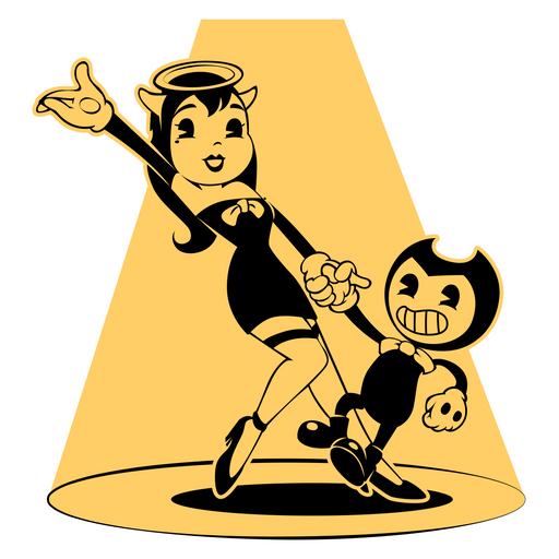 here is a Bendy and Alice Angel Dancing Tango Sticker from the Bendy and the Ink Machine collection for sticker mania