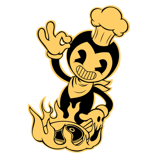 here is a Bendy Cooking Sticker from the Bendy and the Ink Machine collection for sticker mania