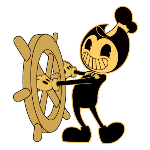 here is a Bendy Steamboat Willie from the Bendy and the Ink Machine collection for sticker mania