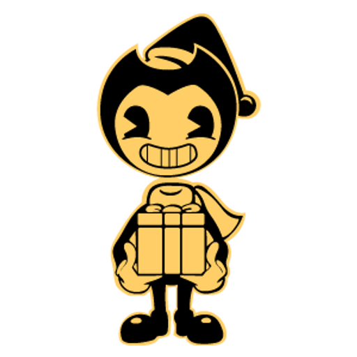here is a Christmas Bendy with a Gift Sticker from the Bendy and the Ink Machine collection for sticker mania