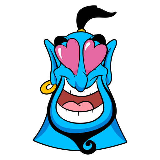here is a Aladdin Genie Fall in Love Sticker from the Disney Cartoons collection for sticker mania