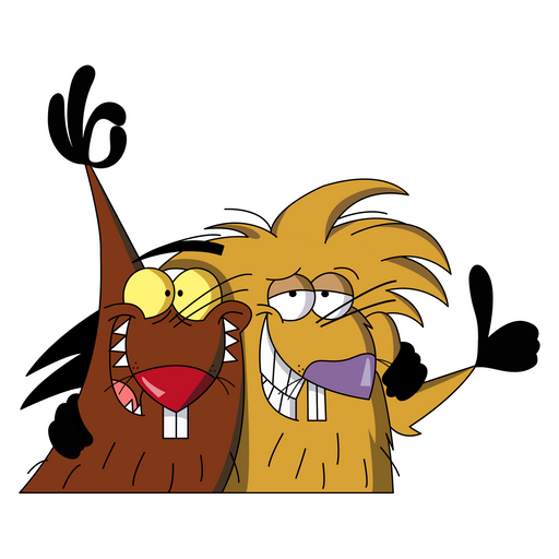 here is a Angry Beavers Daggett and Norbert Having Fun Sticker from the Cartoons collection for sticker mania